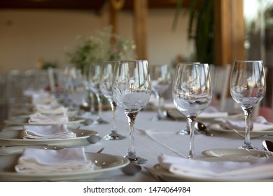 Glasses on a wedding table