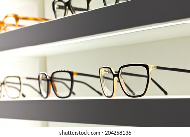 Glasses In An Optical Shop