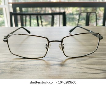 Glasses placed on the table.