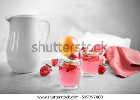 Similar – Water with strawberry and lime