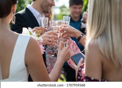 Glasses with sparkling wine, wedding - Powered by Shutterstock