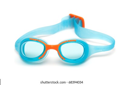 Glasses For Swim On White Background. Goggles