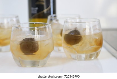 Glasses Of Umeshu, Japanese Plum Wine.