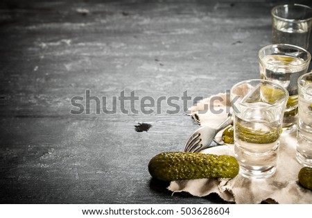 Similar – Image, Stock Photo Glasses with pickled vegetables and fruit