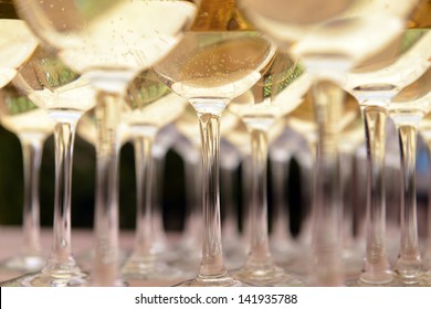 Glasses With Wine On Table - Party Background