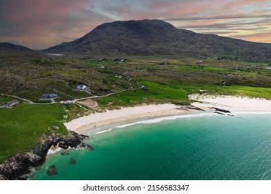 Glassilaun Beach, a white sandy beach situated between Renvyle and Killary bay in county Galway, Ireland