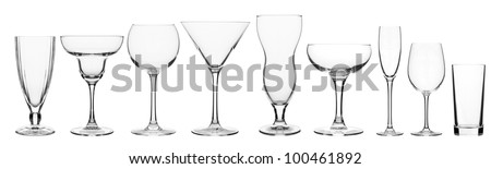glassware for bar drinks