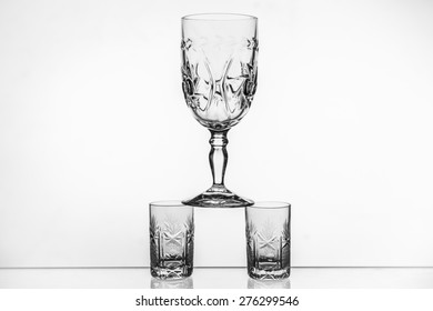 glassware, glasses in studio