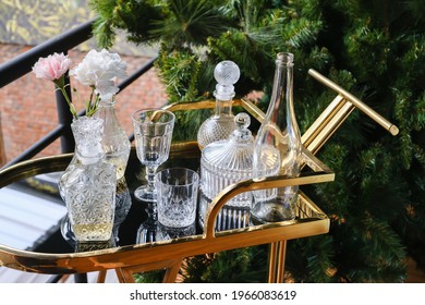 glassware on the shelf Kitchenware