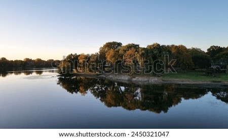 Glassy Lake Reflection Calm Waters Fall
