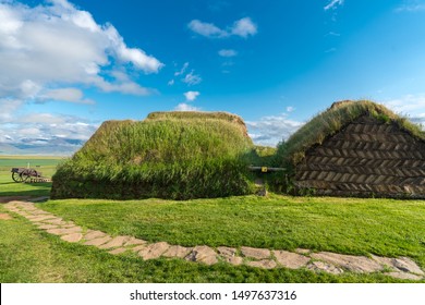 Glaumbaer, Large Farm Turf House Dating From The Late 1800s, Which Reproduce A Style Of Construction Used For Centuries In Iceland, Skagafjörður In North-Iceland