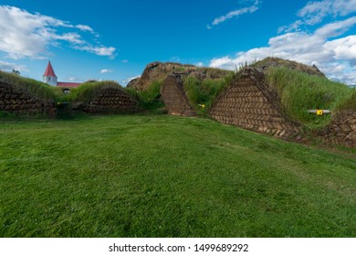 Glaumbaer, Large Farm Turf House Dating From The Late 1800s, Which Reproduce A Style Of Construction Used For Centuries In Iceland, Skagafjörður In North-Iceland