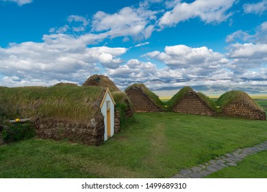 Glaumbaer, Large Farm Turf House Dating From The Late 1800s, Which Reproduce A Style Of Construction Used For Centuries In Iceland, Skagafjörður In North-Iceland