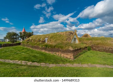 Glaumbaer, Large Farm Turf House Dating From The Late 1800s, Which Reproduce A Style Of Construction Used For Centuries In Iceland, Skagafjörður In North-Iceland