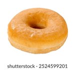 Glazed donut isolated on white background, accurate clipping path embedded.

