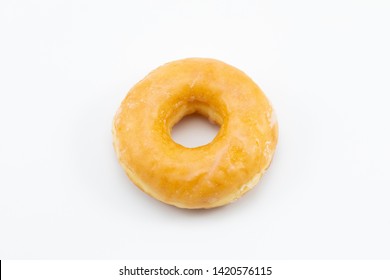 Glazed Doughnut On White Background