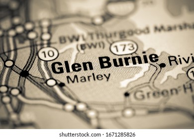 Glen Burnie. Maryland. USA On A Map