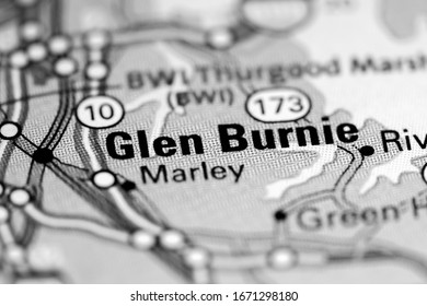 Glen Burnie. Maryland. USA On A Map