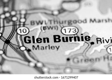 Glen Burnie. Maryland. USA On A Map