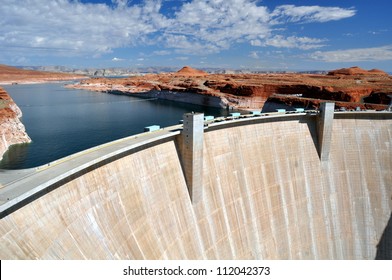 Glen Canyon Dam On The Colorado River And Lake Powell In Arizona, US