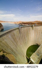 Glen Canyon Dam On The Colorado River And Lake Powell In Arizona, US