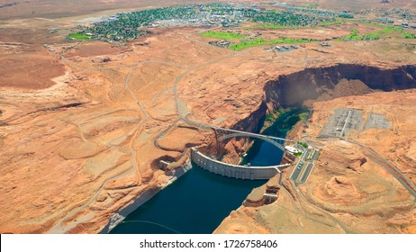 Glen Canyon Dam panoramic view from above - Shutterstock ID 1726758406