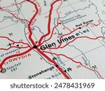 Glen Innes, Detailed map of a NSW region, Australia, perfect for tourism backgrounds or travel illustrations. Ideal for showcasing routes, attractions, and destinations.