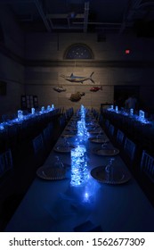 GLEN ROCK, NJ/USA - June 20,  2019: Glen Rock High School. Gym Interior Decorated For Grad Ball: Night At The Museum. Editorial Use Only. 