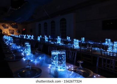 GLEN ROCK, NJ/USA - June 20,  2019: Glen Rock High School. Gym Interior Decorated For Grad Ball: Night At The Museum. Editorial Use Only. 