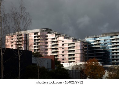 Glen Waverley Apartments With Ominous Cloudscape.