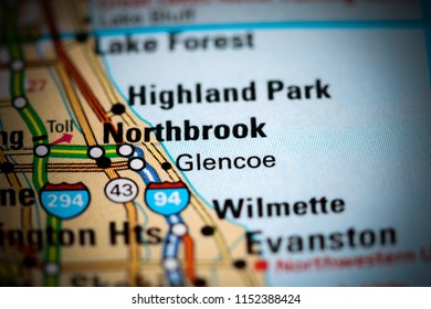 Glencoe. Illinois. USA On A Map