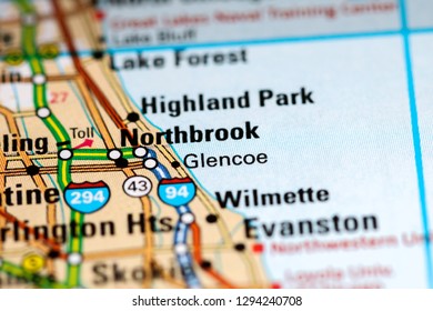 Glencoe. Illinois. USA On A Map