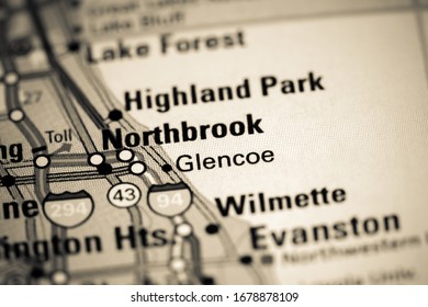 Glencoe. Illinois. USA On A Map