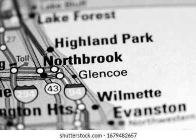 Glencoe. Illinois. USA On A Map