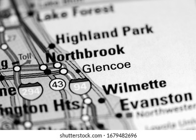 Glencoe. Illinois. USA On A Map