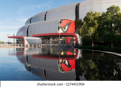 Glendale, AZ, USA - November 03, 2018: State Farm Stadium, is a multi-purpose football stadium located in Glendale. It is the home of the Arizona Cardinals of the National Football League.