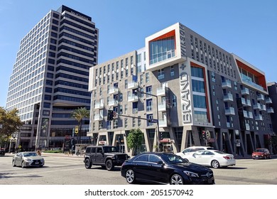 Glendale, California - October 02, 2021: The Brand Apartments At West Wilson Avenue And North Brand Boulevard