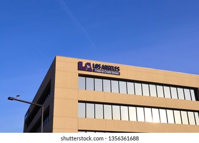 Glendale, California, United States – April 1, 2019: Los Angeles Federal Credit Union In Glendale. The Credit Union Building At The Day Time. Government Building. Financial Organisation In USA. 