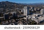 Glendale, California, USA - August 18, 2024: Afternoon sunlight shines on the downtown urban core of Glendale.