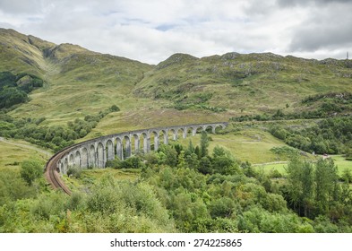 Glenfinnan Railway Viaduct On The West Highland Line In Glenfinnan, Scotland