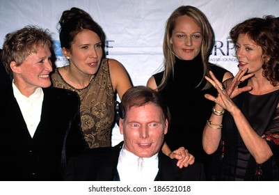 Glenn Close, Dana Reeve, Helen Hunt, Susan Sarandon And Christopher Reeve At Christopher Reeve Paralysis Foundation Gala, NY 11/13/2001