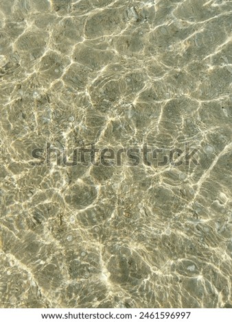 The glimmering reflection of light on the water’s surface creates a seamless and serene backdrop against the sand
