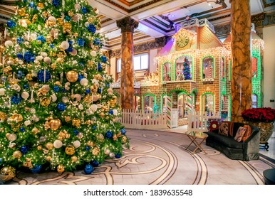 A Glimpse Of The Ginger Bread House In Fairmont San Francisco, CA, USA December 2017