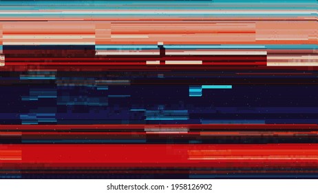 Glitch Artifact Video - Distortion Noise - Glitch Art Pixeled Interference Distorted Digital Data Cyber Noise - Bad Tv Signal And Transmission