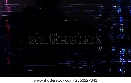 Glitch camera effect. Retro VHS background. Old video template. No signal. Static TV noise, bad TV signal