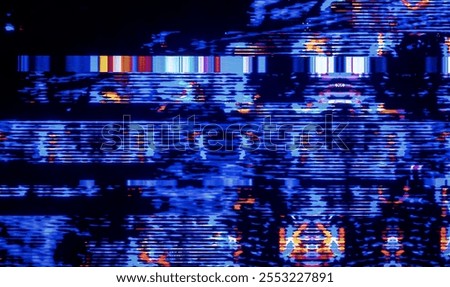 Glitch camera effect. Retro VHS background. Old video template. No signal. Static TV noise, bad TV signal