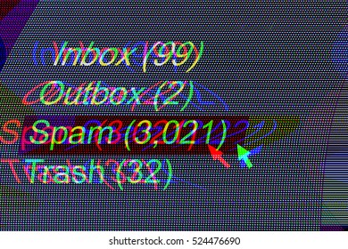 Glitch spam, LED computer screen