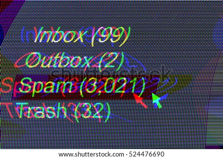 Glitch spam, LED computer screen