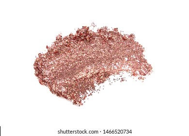 Glitter Eye Shadow Or Body Smear Isolated On White. Beauty, Fashion, Festive And Make Up Concept.