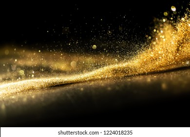 glitter lights grunge background, gold glitter defocused abstract Twinkly Lights Background. - Shutterstock ID 1224018235